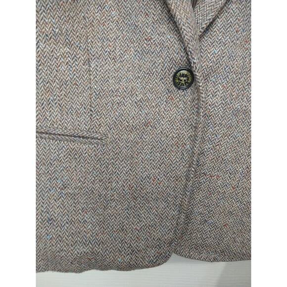 L.O.G.G. H&M Woman 12 Blazer Brown speck One Button Professional Wool Blend - Picture 3 of 11